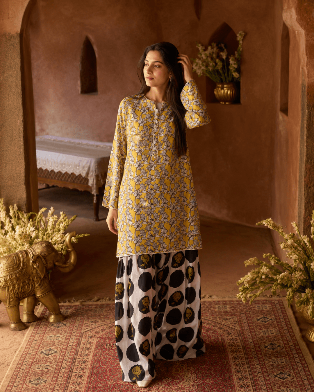 Yellow Floral Two Piece - View 1