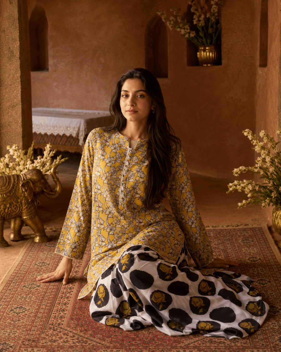 Yellow Floral Two Piece - View 2