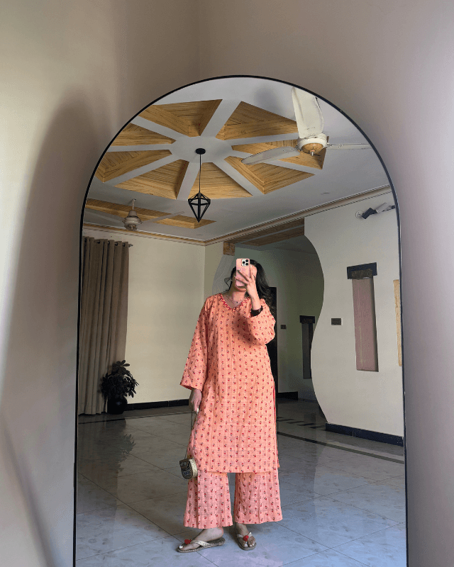 Peach Floral Two Piece - View 4