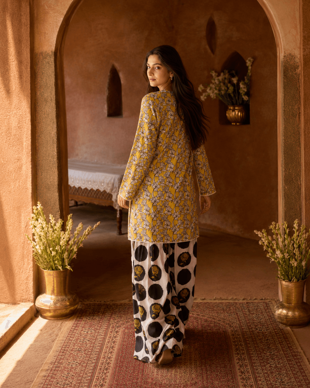 Yellow Floral Two Piece - View 4